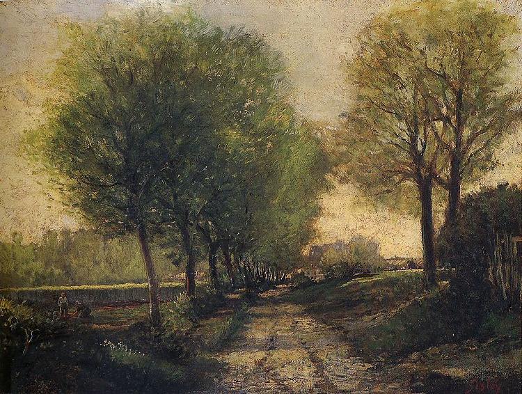 Alfred Sisley Lane Near a Small Town. Alfred Sisley, France oil painting art